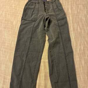 Vintage S-Lisi Fashion Sports Charcoal Gray Pleated Front Utility Workwear Pants